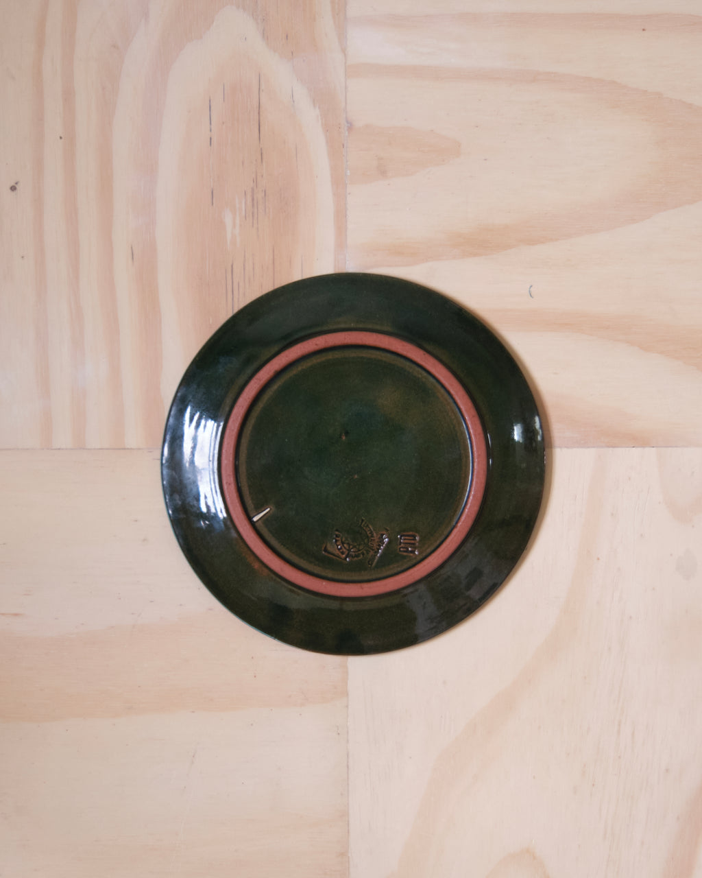 Set of 4 Cerasarda Italy - Turquoise Green Botanical plates