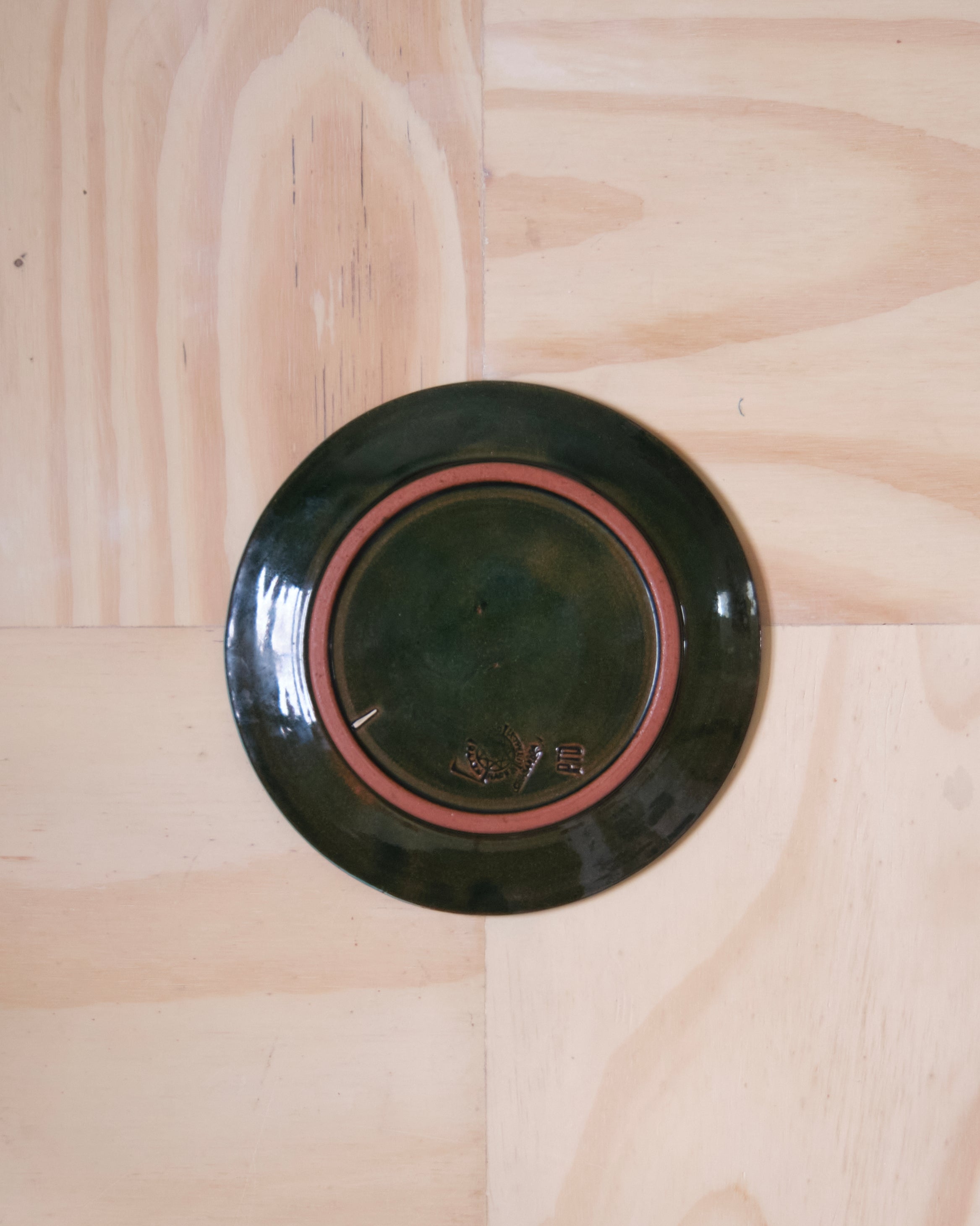 Set of 4 Cerasarda Italy - Turquoise Green Botanical plates