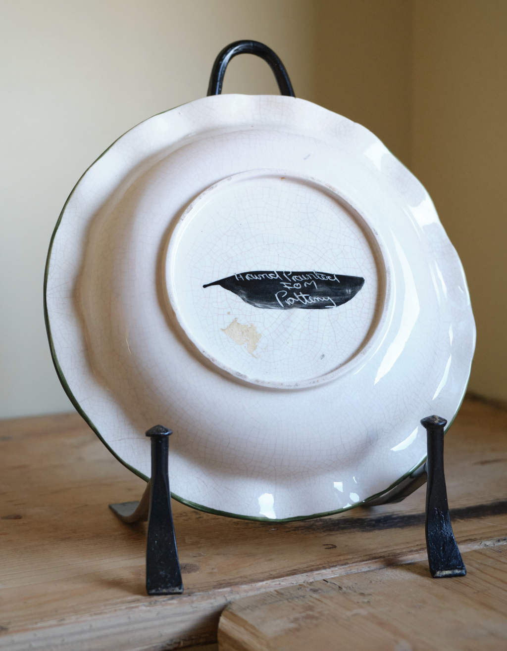 Green Leaf Plate Isle of Man Pottery