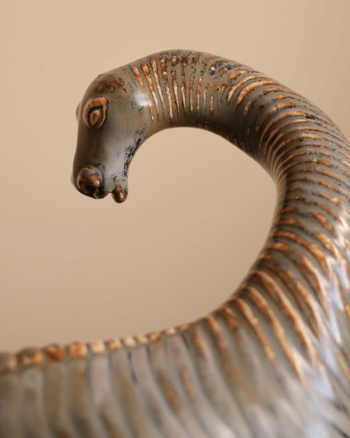 Dinosaur, glazed stoneware