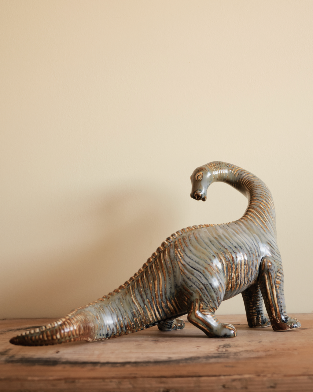 Dinosaur, glazed stoneware
