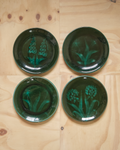 Set of 4 Cerasarda Italy - Turquoise Green Botanical plates