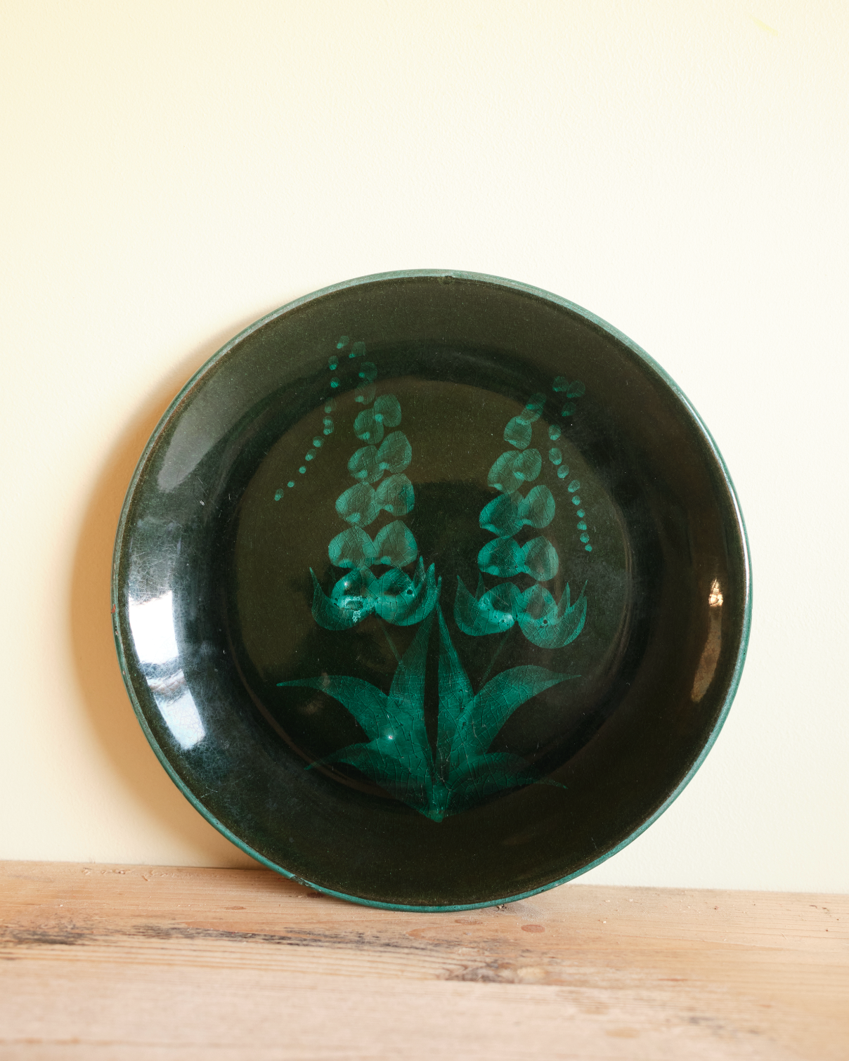 Set of 4 Cerasarda Italy - Turquoise Green Botanical plates