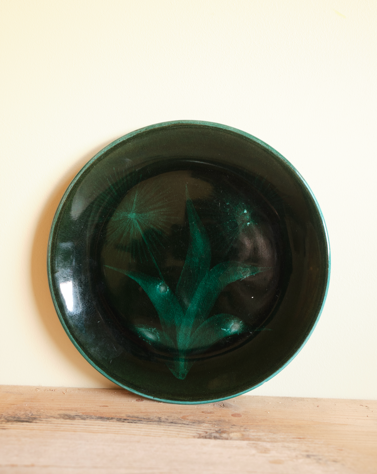 Set of 4 Cerasarda Italy - Turquoise Green Botanical plates