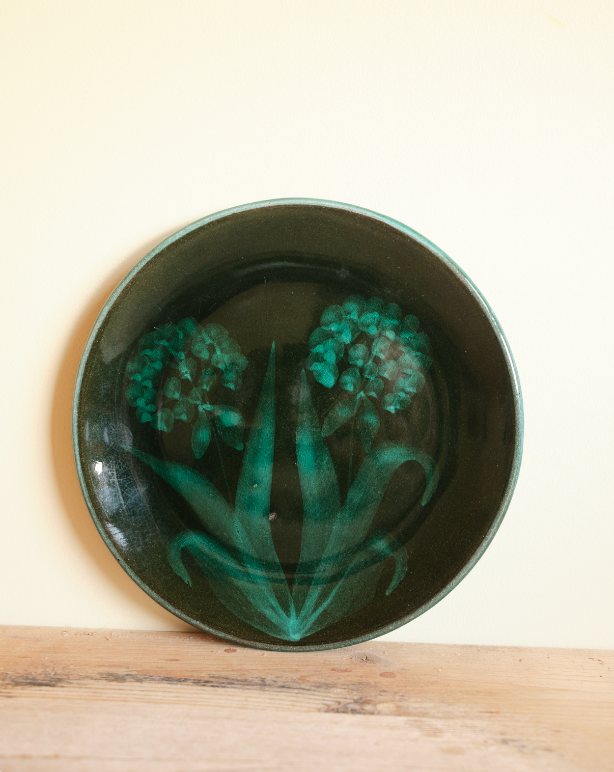 Set of 4 Cerasarda Italy - Turquoise Green Botanical plates