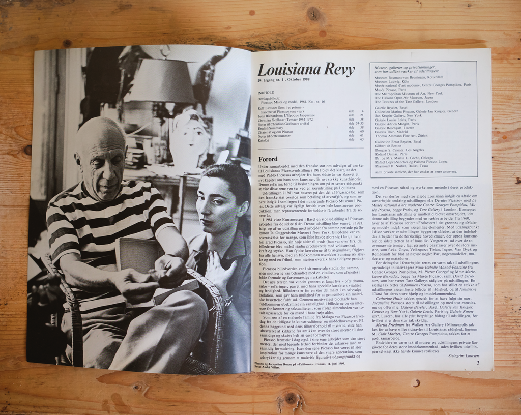 Louisiana Revy magazine - 1988 Picasso