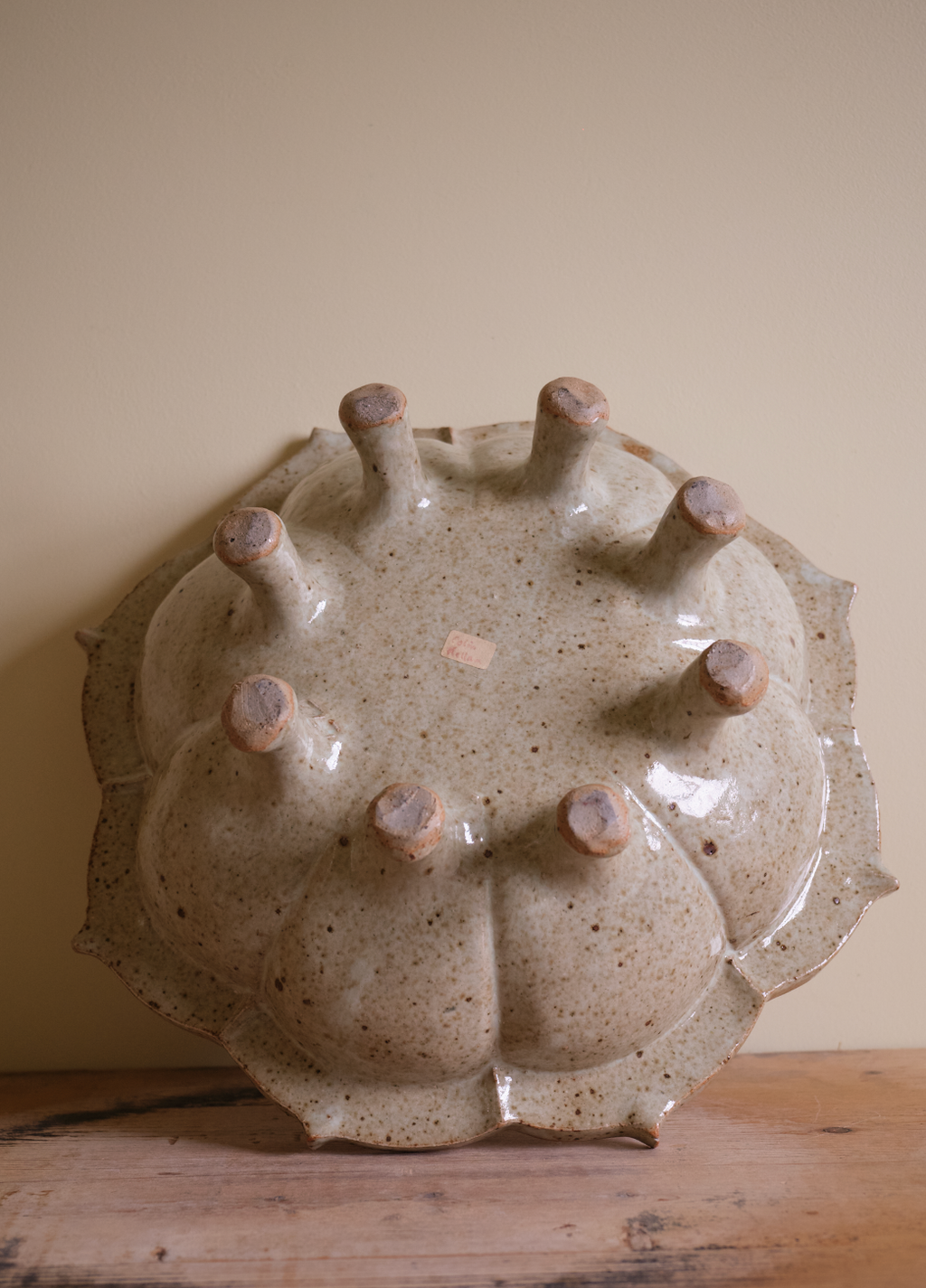 x speckled large stoneware footed bowl