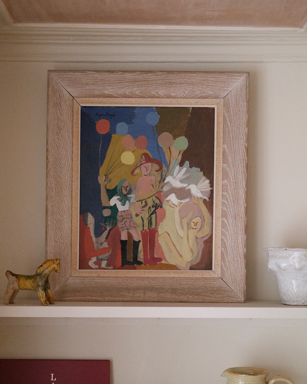 A SUZANNE ROGER “La fête d'enfants”, oil on canvas, signed.