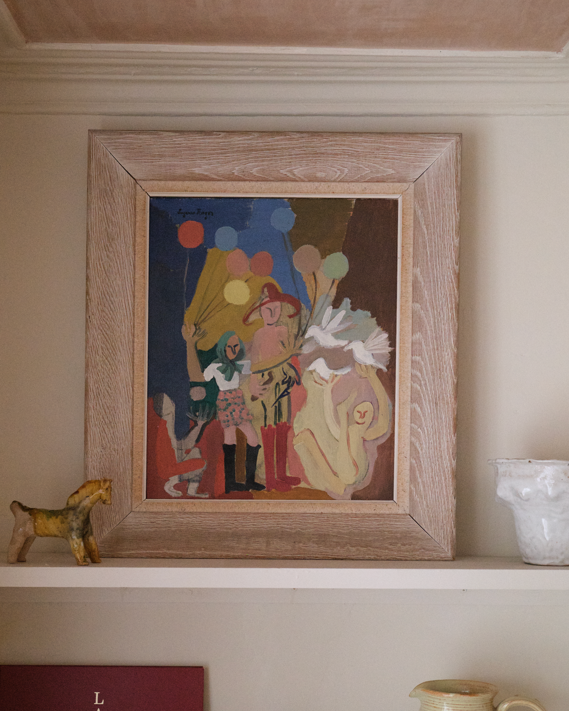 A SUZANNE ROGER “La fête d'enfants”, oil on canvas, signed.
