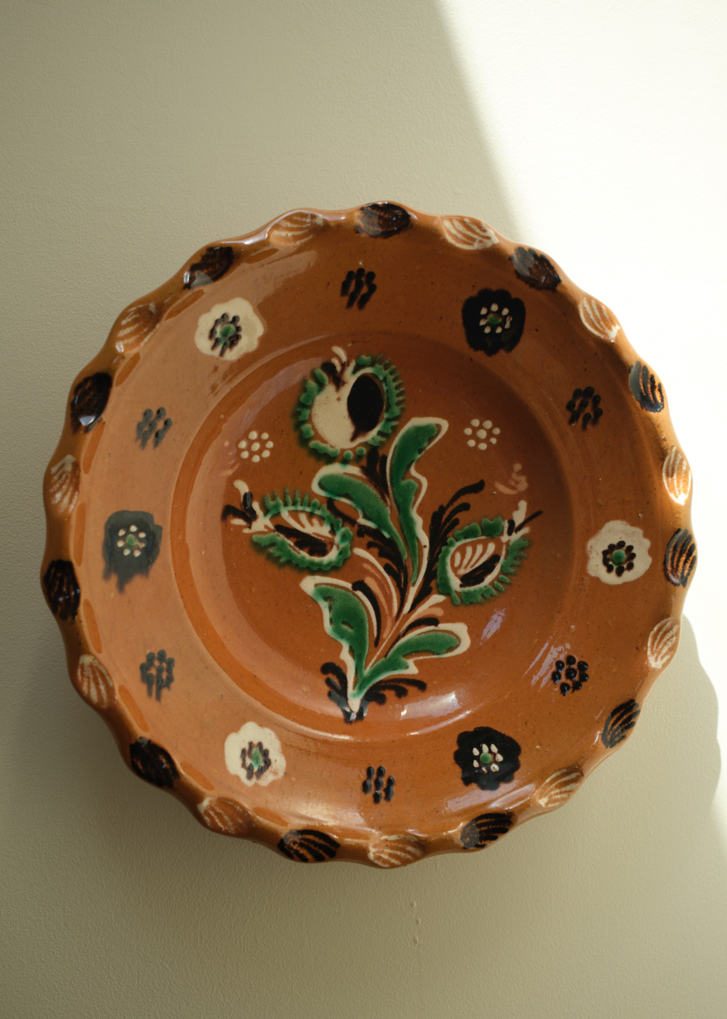 A Hungarian Korkonay Tolna ceramic Hanging Plate/Bowl