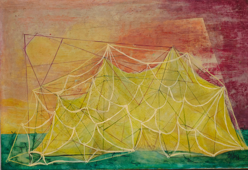 EMILIO ALBA. “THE MOON AND THE CIRCUS”. OIL ON BOARD