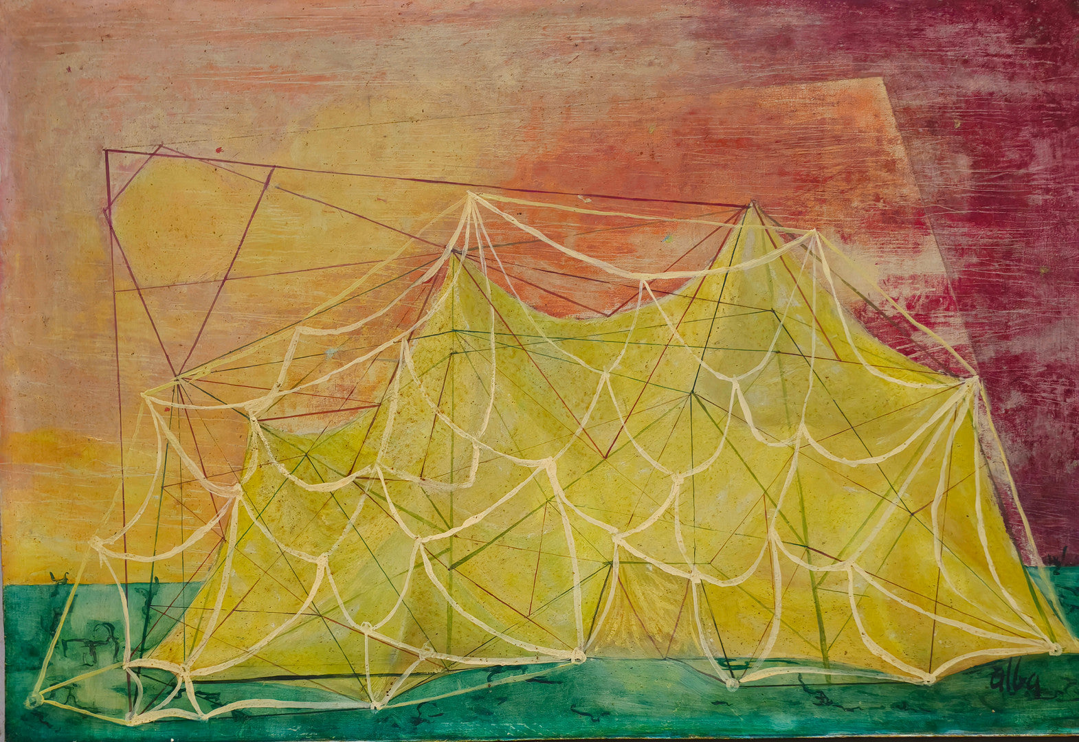 EMILIO ALBA. “THE MOON AND THE CIRCUS”. OIL ON BOARD